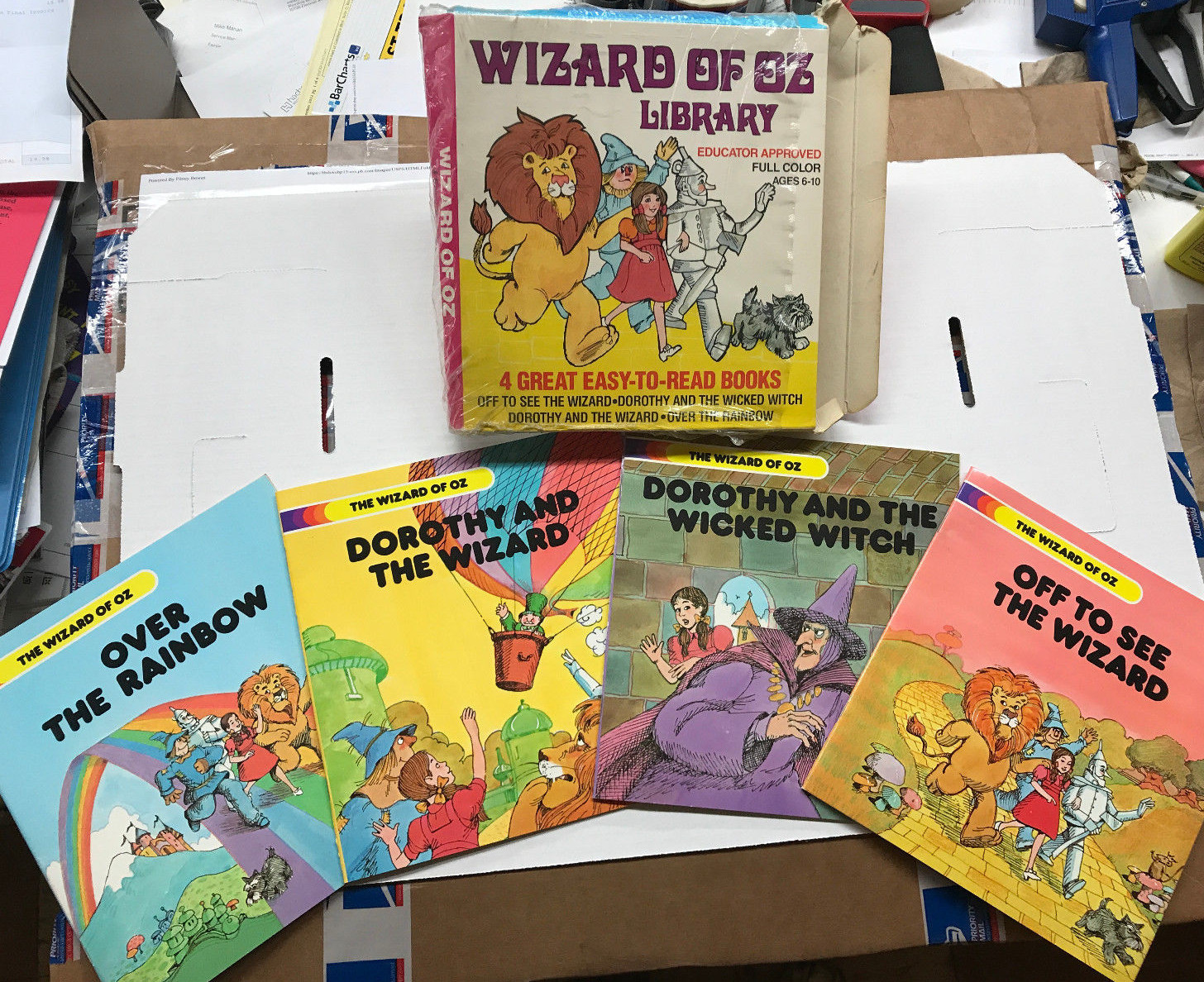 4 Wizard of Oz Books: Off To See The Wizard/Dorothy & Wicked Witch/Over Rainbow+