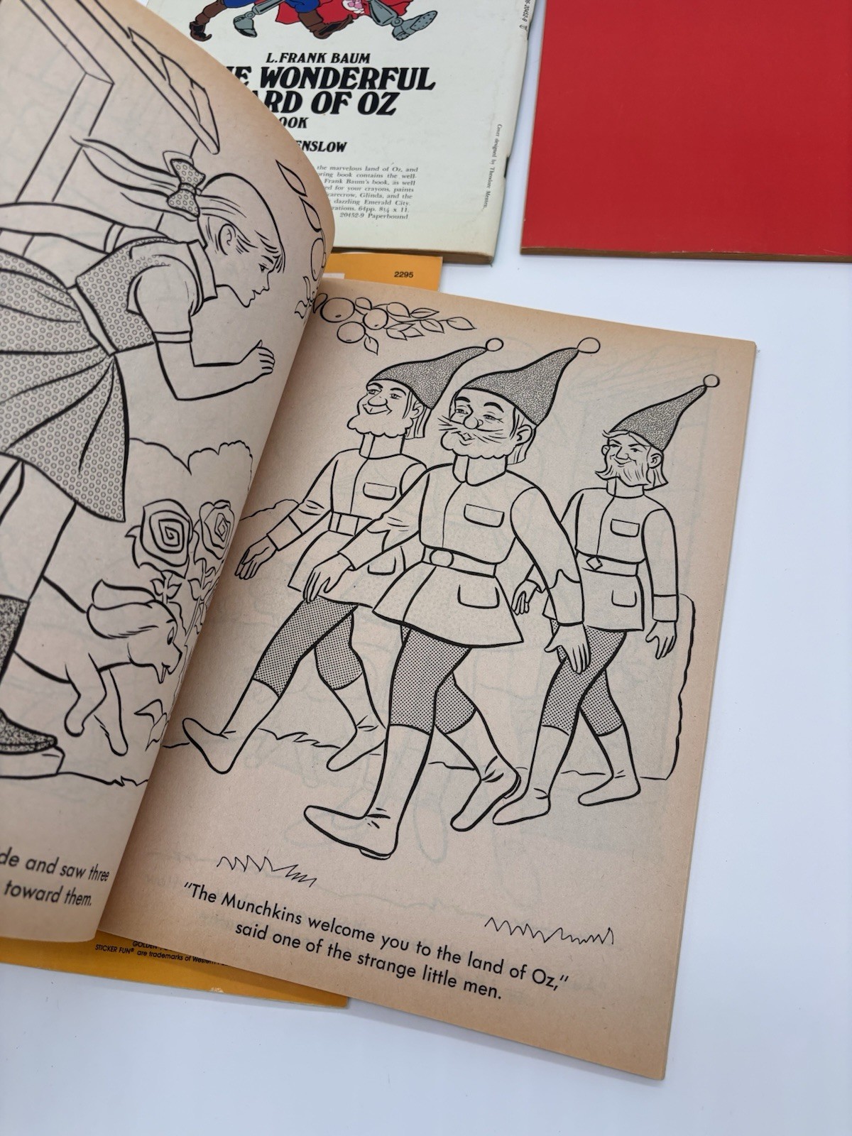 Vintage Wizard Of Oz Coloring Books & Sticker Book LOT of 4