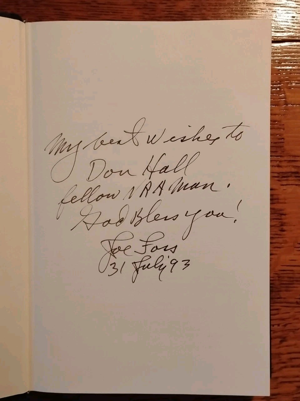 A PROUD AMERICAN The Autobiography of Joe Foss hand Signed
