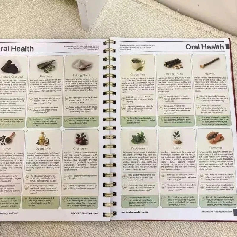 The Natural Healing Handbook, Spiral-Bound Guide for Herbal Remedies and Natural