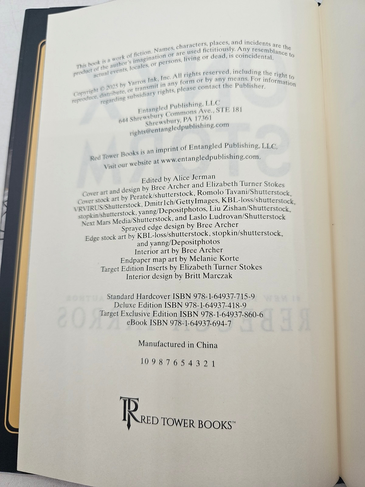 Onyx Storm Rebecca Yarros Deluxe Edition Sprayed Edge The Empyrean Series HC
