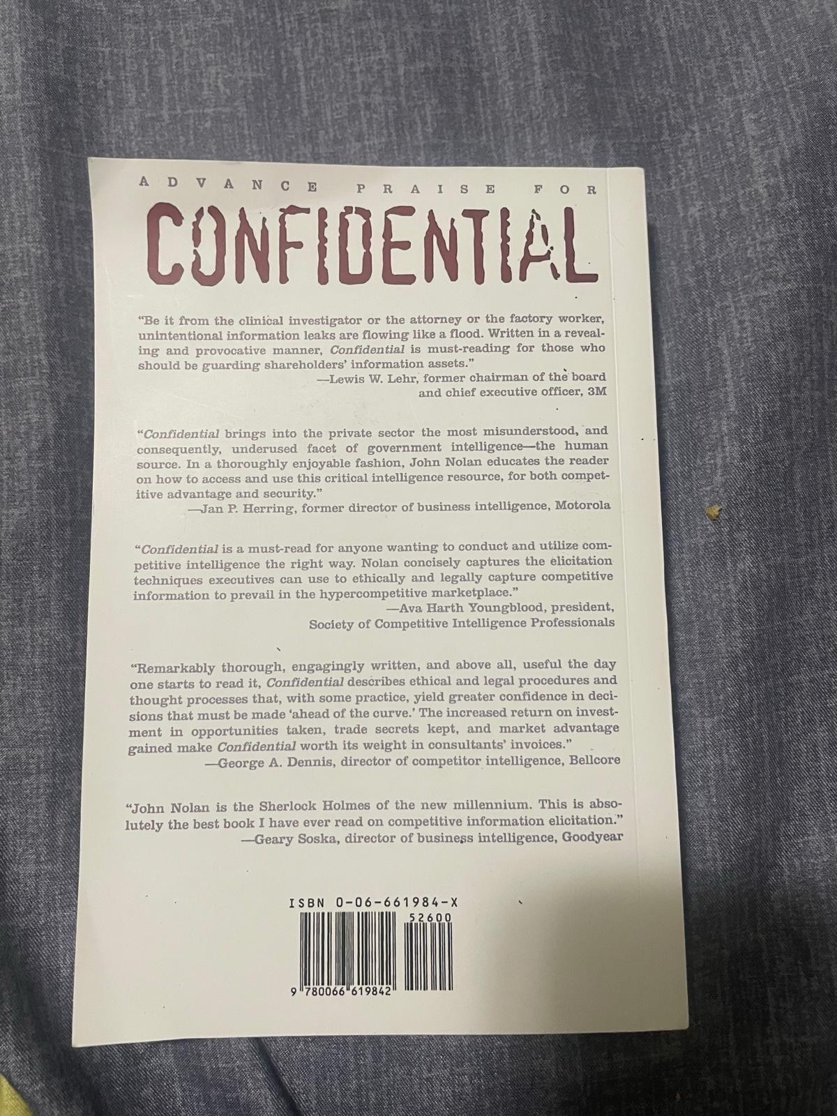 Confidential By John Nolan, paperback/ brand New, free Shipping Worldwide
