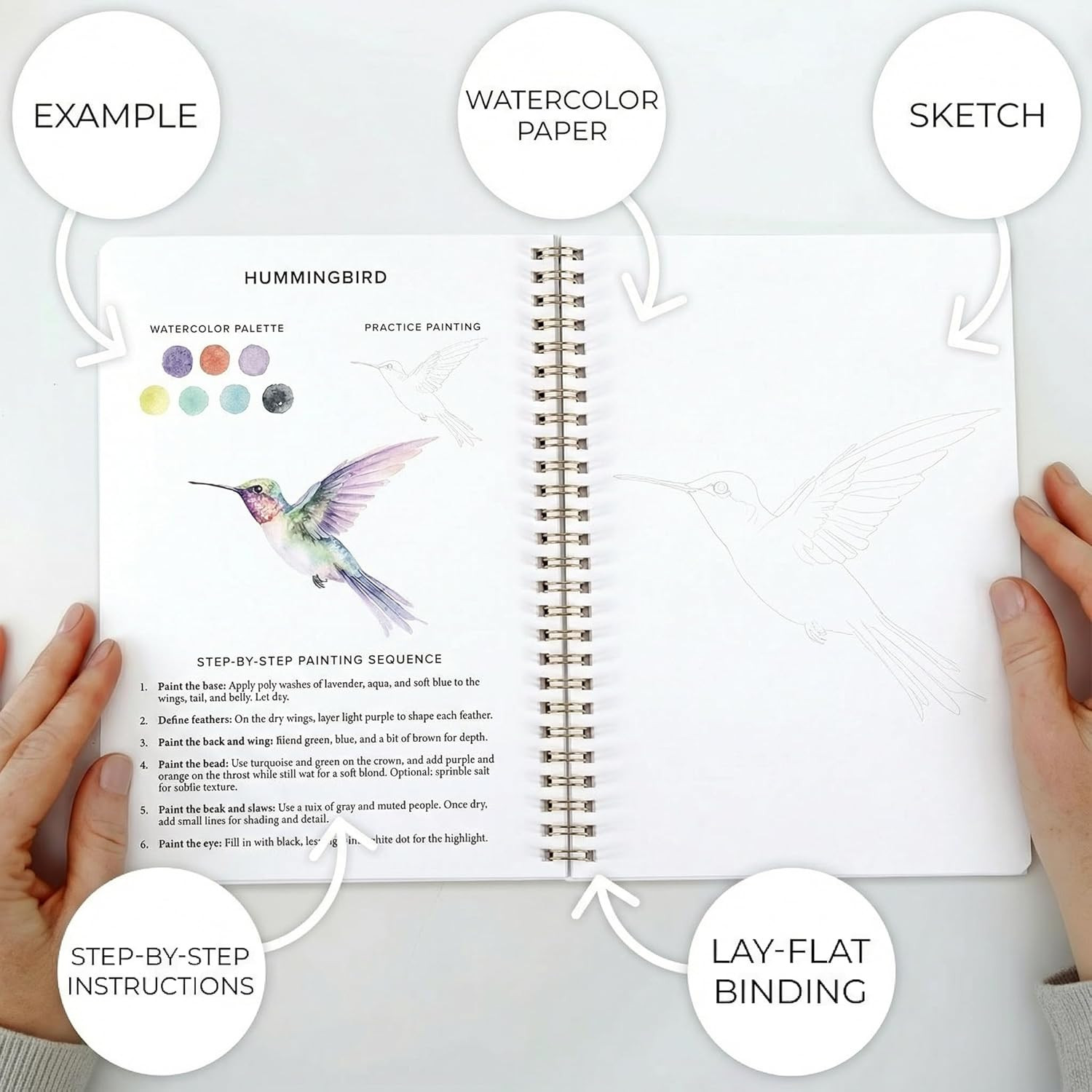 Beautiful Watercolor Book for Beginners – Guided Watercolor Painting Workbook w