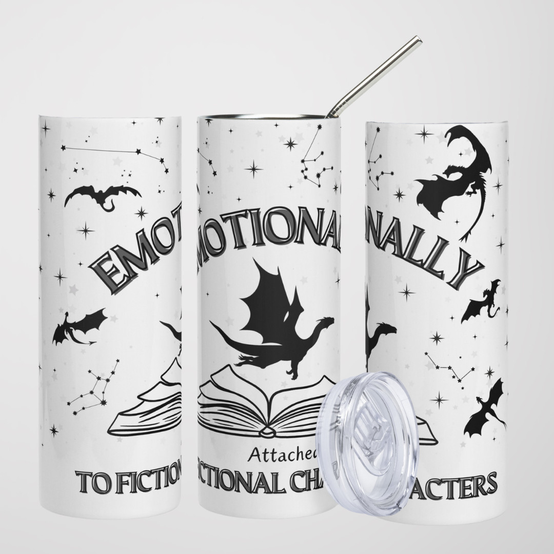 Valentines Emotionally Attached Book Lover Iron Flame Fourth Wing Tumbler 20 oz