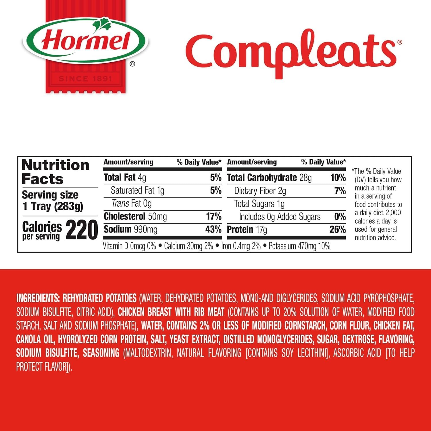 Hearty Chicken and Gravy with Creamy Mashed Potatoes – 10oz Trays, 6 Count