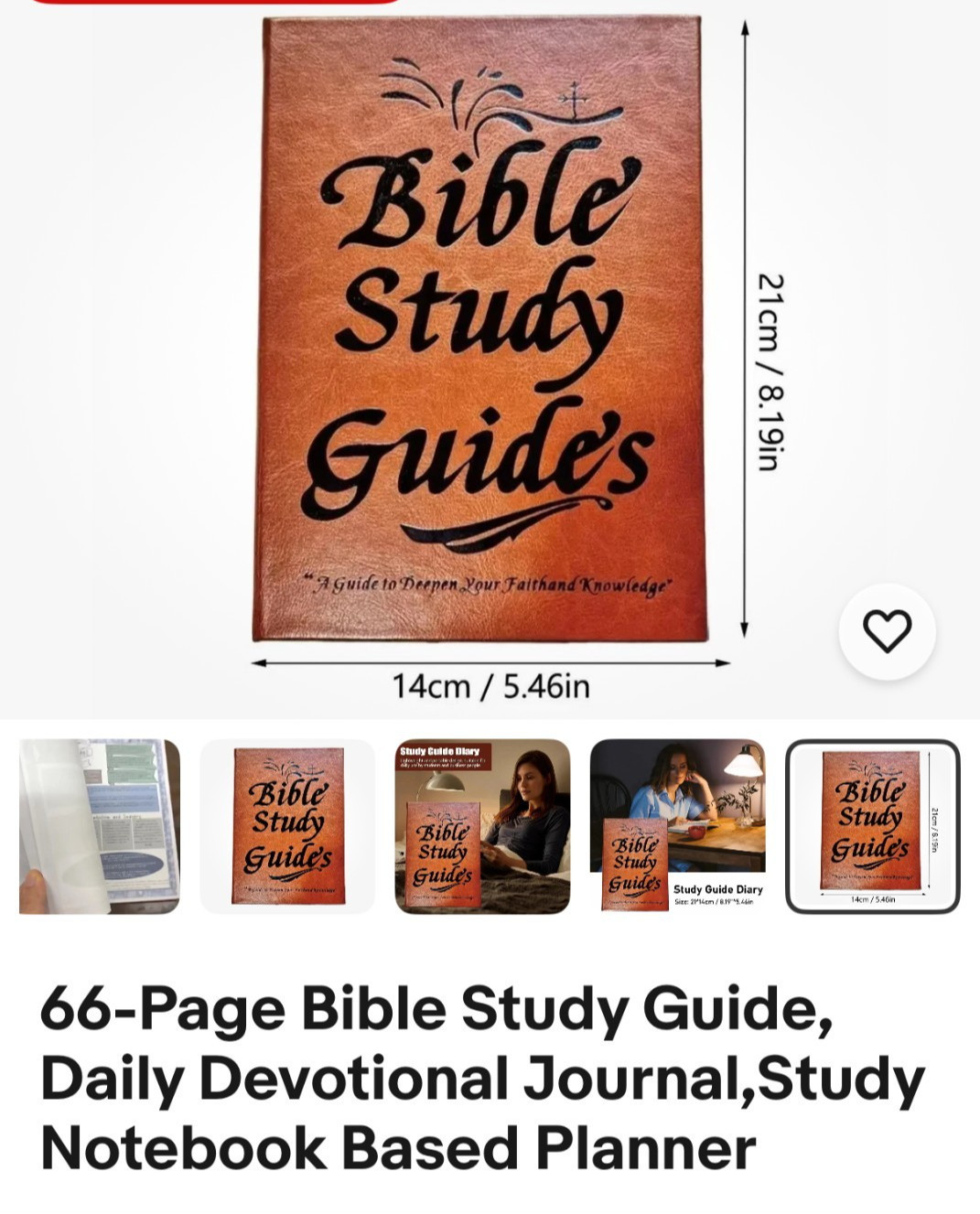 66-Page Bible Study Guide, Daily Devotional Journal Study Notebook Based Planner