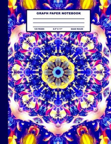 Graph Paper Not: Blue Yellow Mandala Cover Design – Quad Ruled – 120 Pages – …