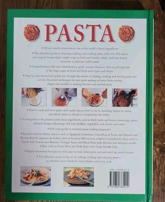 “PASTA” Cookbook 512 Pages Of Illustrations & Recipes