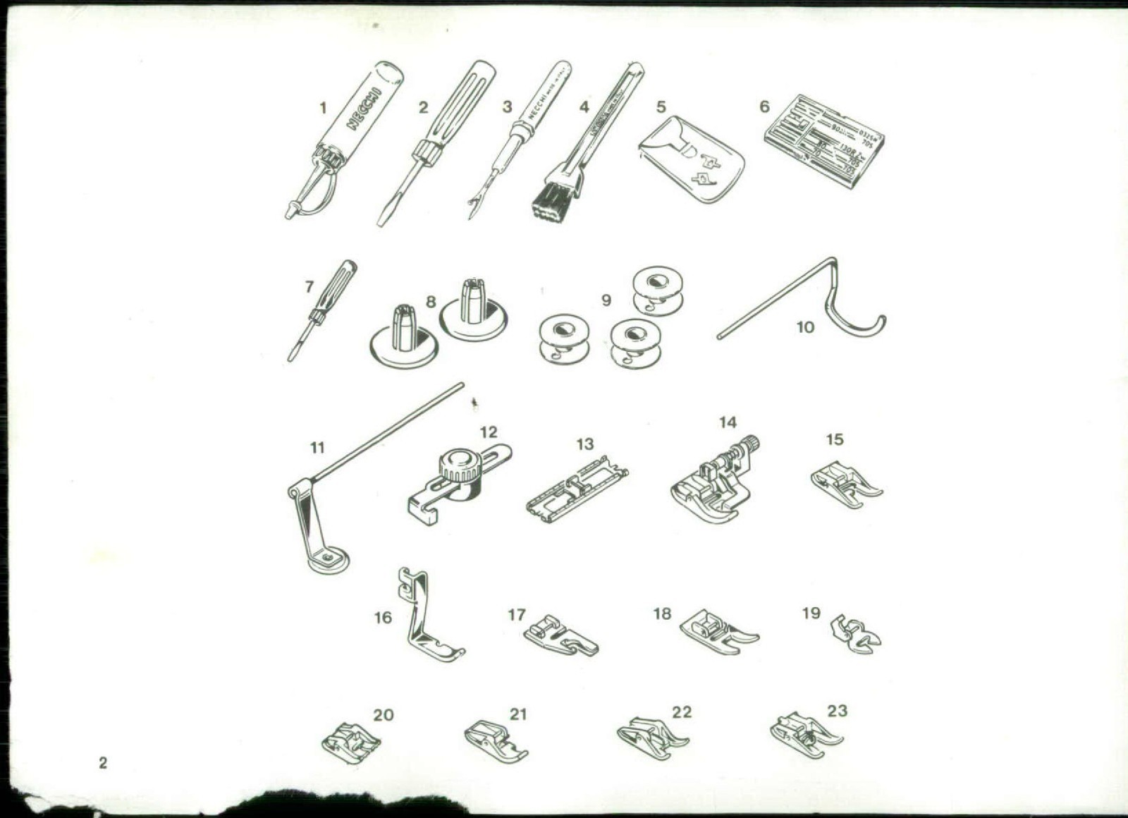 NECCHI Silvia Multimatic 584 Maximatic 586 Instruction Manual – WIRE BINDER