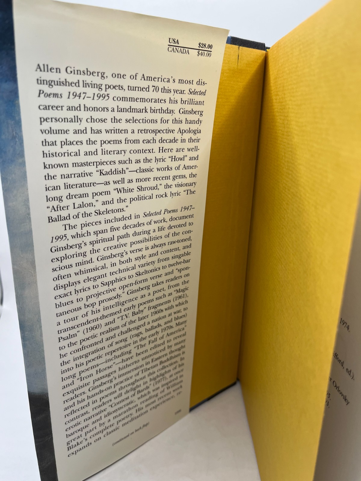 ALLEN GINSBERG ~ SIGNED ~ Selected Poems: 1947-1995 ~ First Edition hardcover